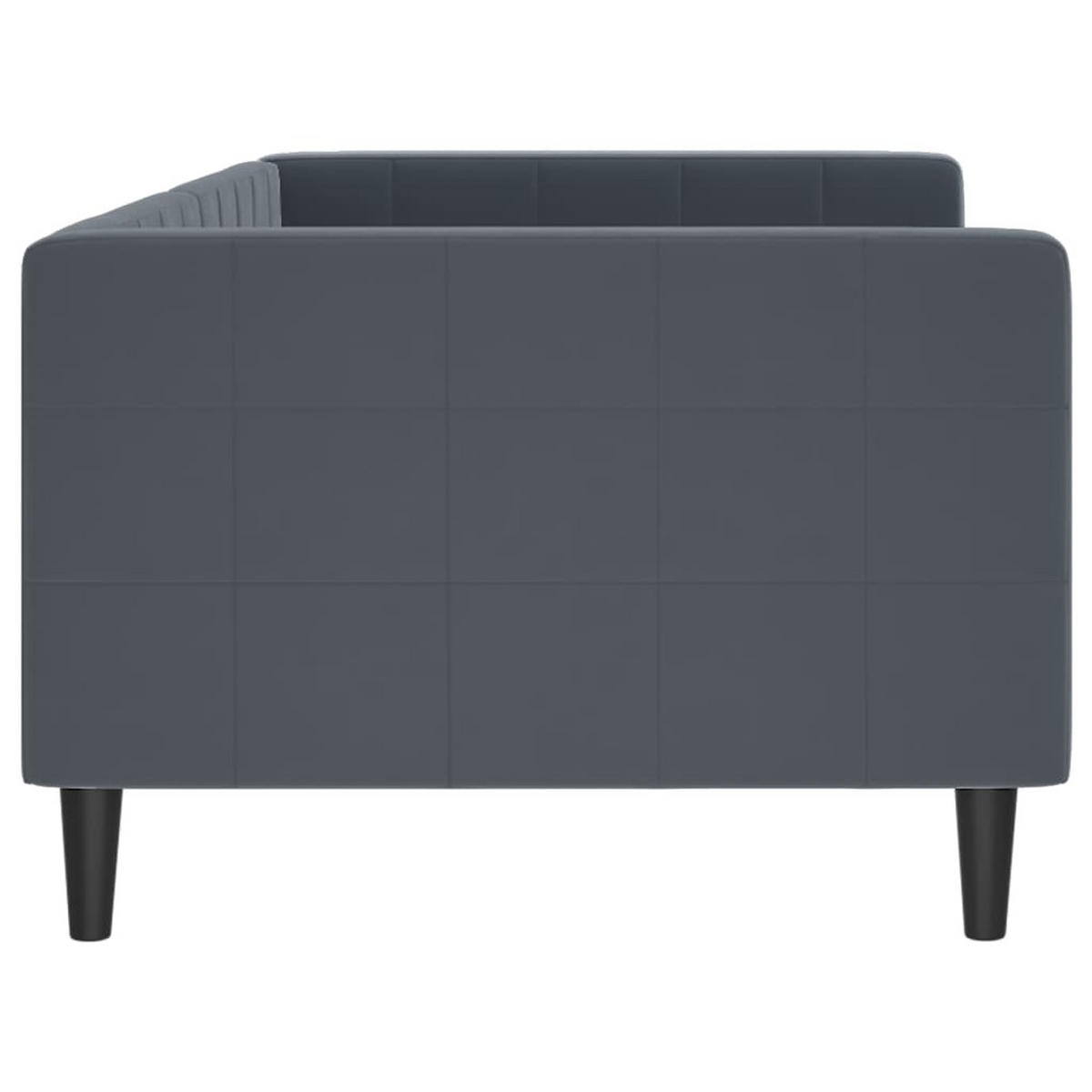 TAGESBETT Dunkelgrau 90/200 Cm Samt - Grau, Textil (90/200cm) - vidaXL