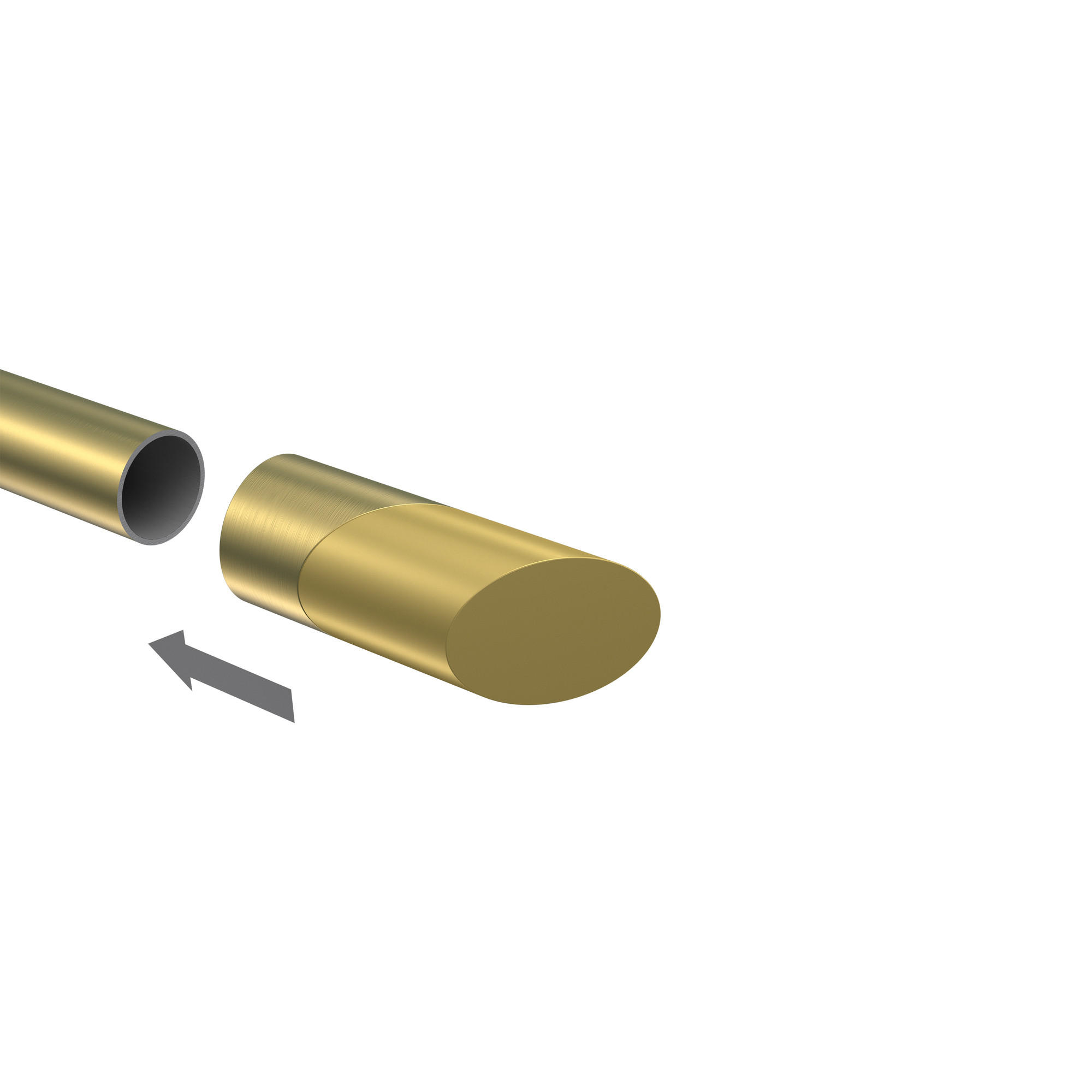 ENDSTÜCKE FÜR GARDINENSTANGEN 20 mm Ø, Verano Messing-Optik/Satin-Gold, Packung 2 Stück - Messingfarben/Goldfarben, Metall (6.1/2.5/2.5cm) - INTERDECO