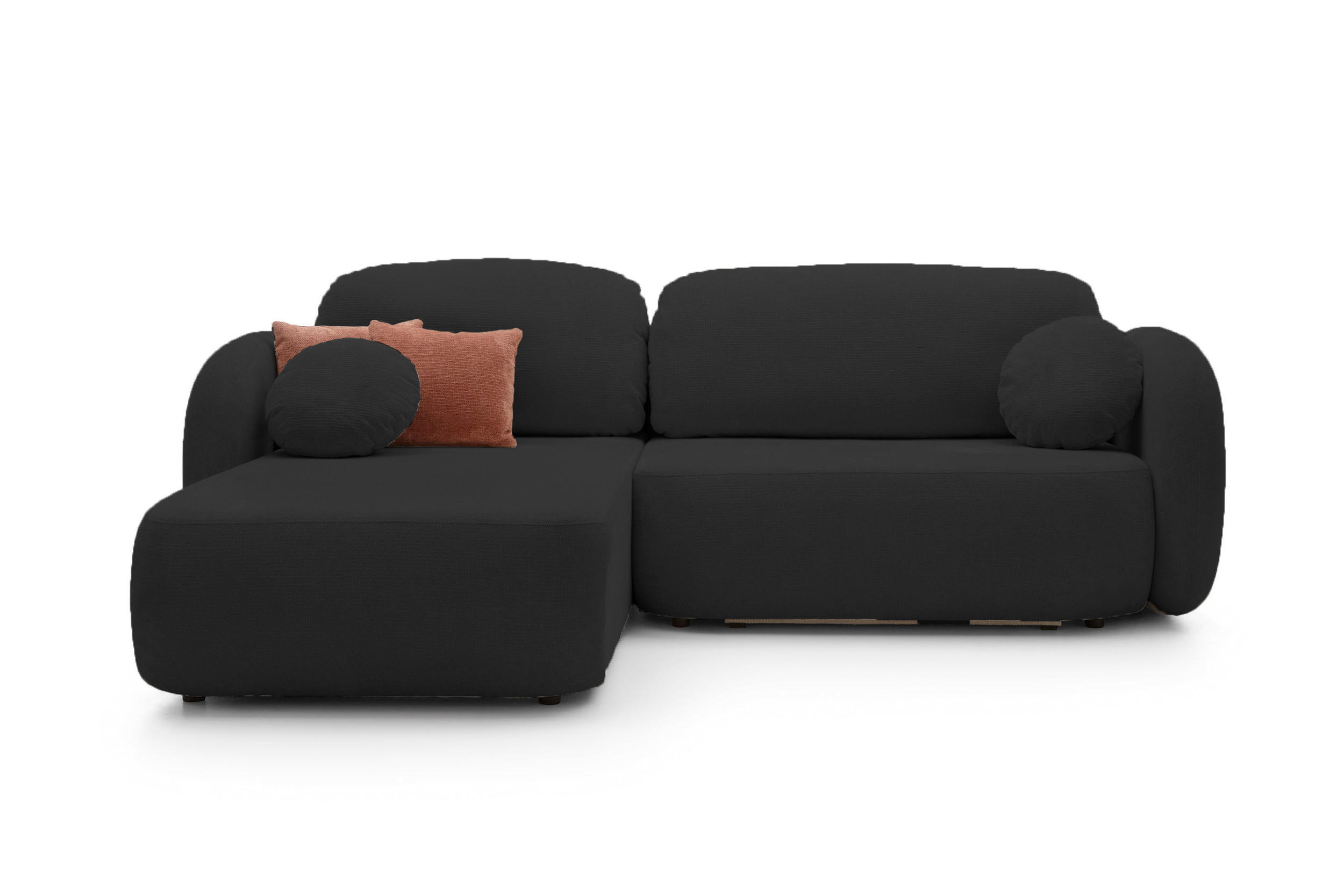 ECKSOFA OLIO L-Form Schlaffunktion mit Bettkasten, lose Rückenkissen, freistehend, LINKS 174x248 cm Graphite-coloured - Graphitfarben, Holz/Textil (174/248cm) - DomoHome