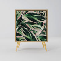 SIDEBOARD EERIE STROMANTHE, Eichefarben, 57,5x42x75,5 cm, Goldfarbene Metallfüße - Eichefarben/Goldfarben, Holzwerkstoff/Metall (57.5/75.5/42cm) - SpaceRebels