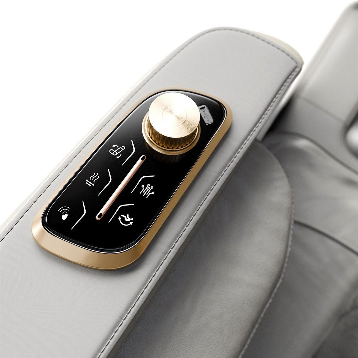 MASSAGESESSEL Naxos Weiß/Hellgrau - Hellgrau, Textil (75/105/142cm) - Juskys