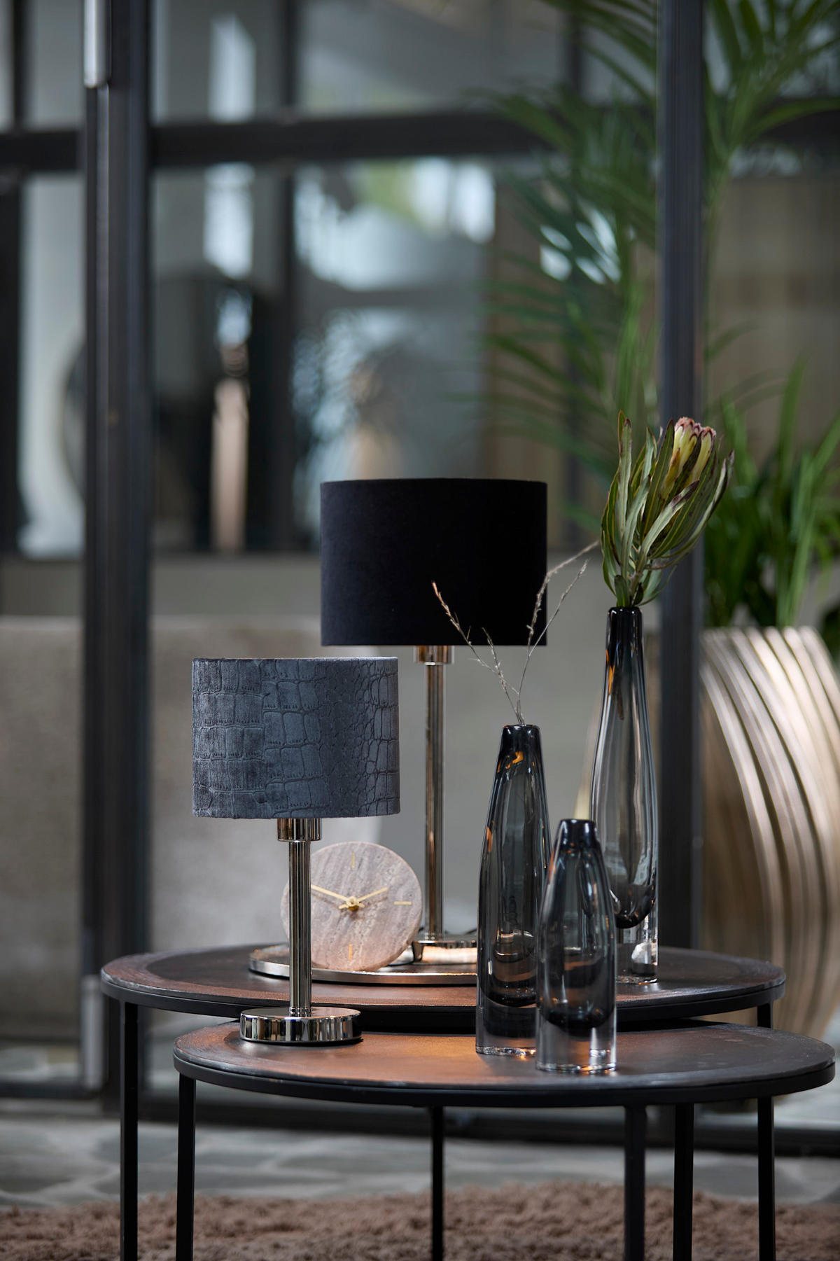 LAMPENFUSS Washington Silber Ø14/39,5 cm - Chromfarben, Metall (14/14/39.5cm) - Light & Living