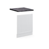 FRONTBLENDE Fame-Line Weiß Landhaus 60 cm, AP Anthrazit - Creme/Weiß, Holzwerkstoff (60/67.4/1.6cm) - Vicco