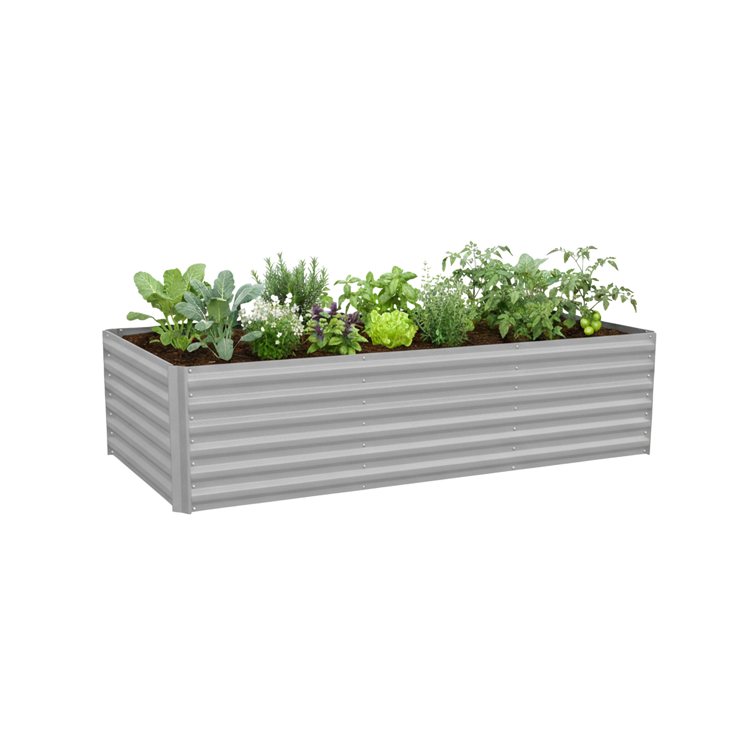 HOCHBEET - Grau, Metall (240/57/90cm) - Relaxdays