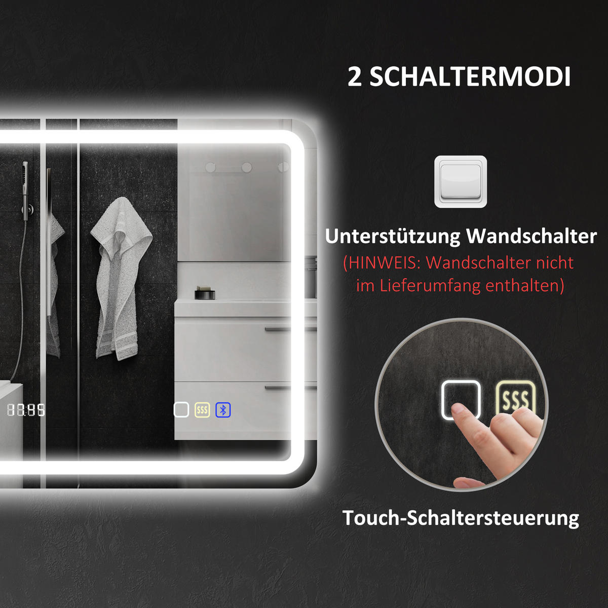 BADEZIMMERSPIEGEL DE-09270 Silber - Silberfarben, Glas (3.5/70/90cm) - ComfortXL