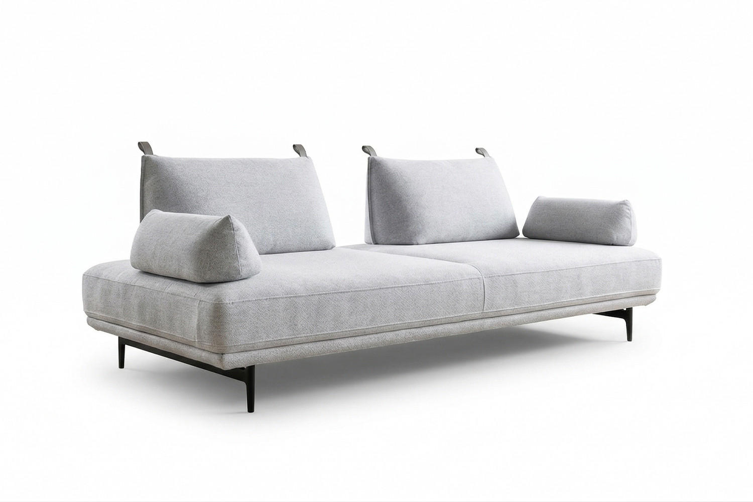 SCHLAFSOFA CANE Grau Webstoff - Schwarz/Grau, Textil/Metall (210/80/100cm) - KAWOLA