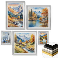 WANDBILDER 5er Set - 50x50 cm & 20x30 cm & 40x60 cm Silberner Rahmen - Polnische Städte Ustka Tarnów Sopot - Silberfarben, Kunststoff (40/60cm) - ArtPrintCave