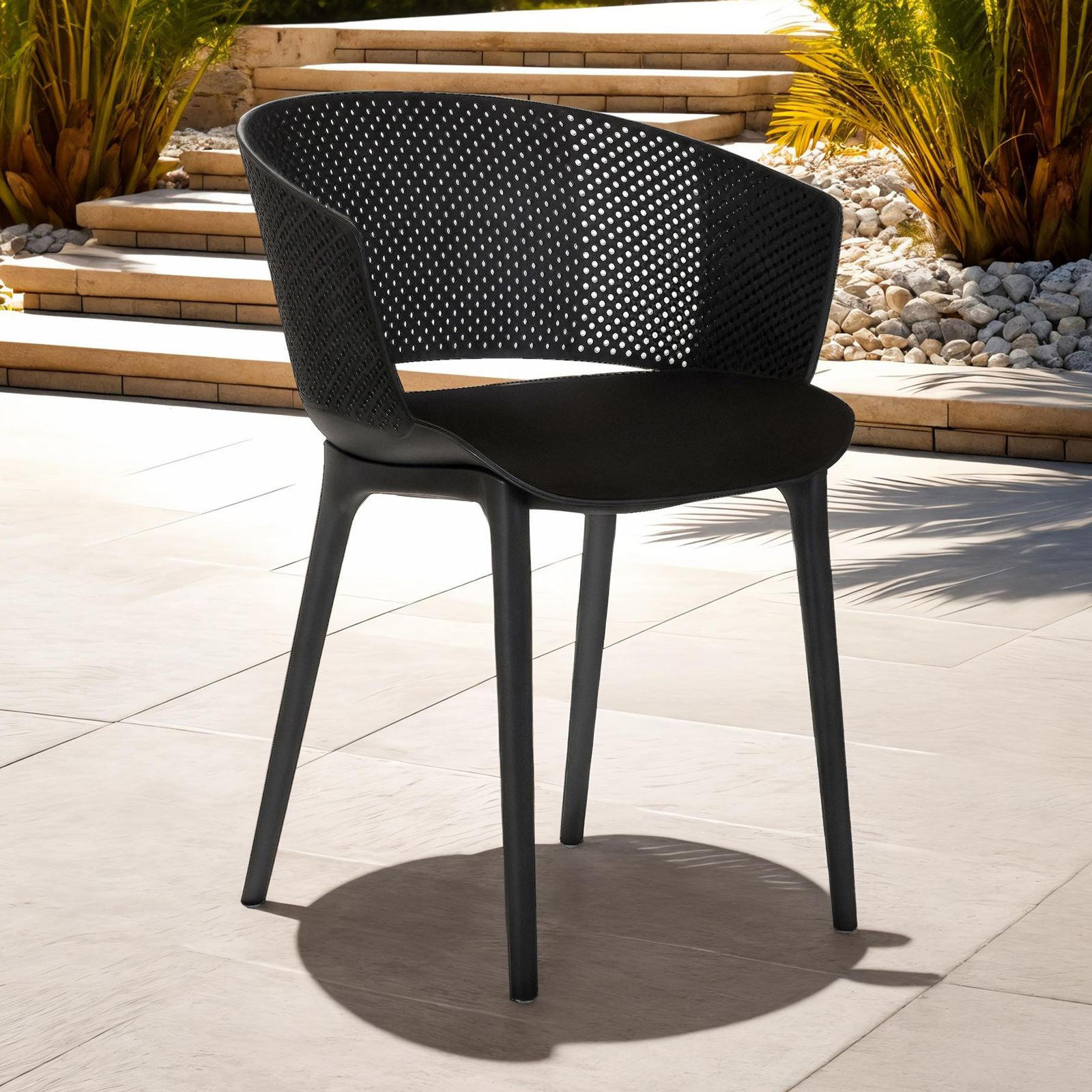 GARTENSTÜHLE OLINDO 4ER-SET - Schwarz, Textil (43/81/47cm) - IDIMEX