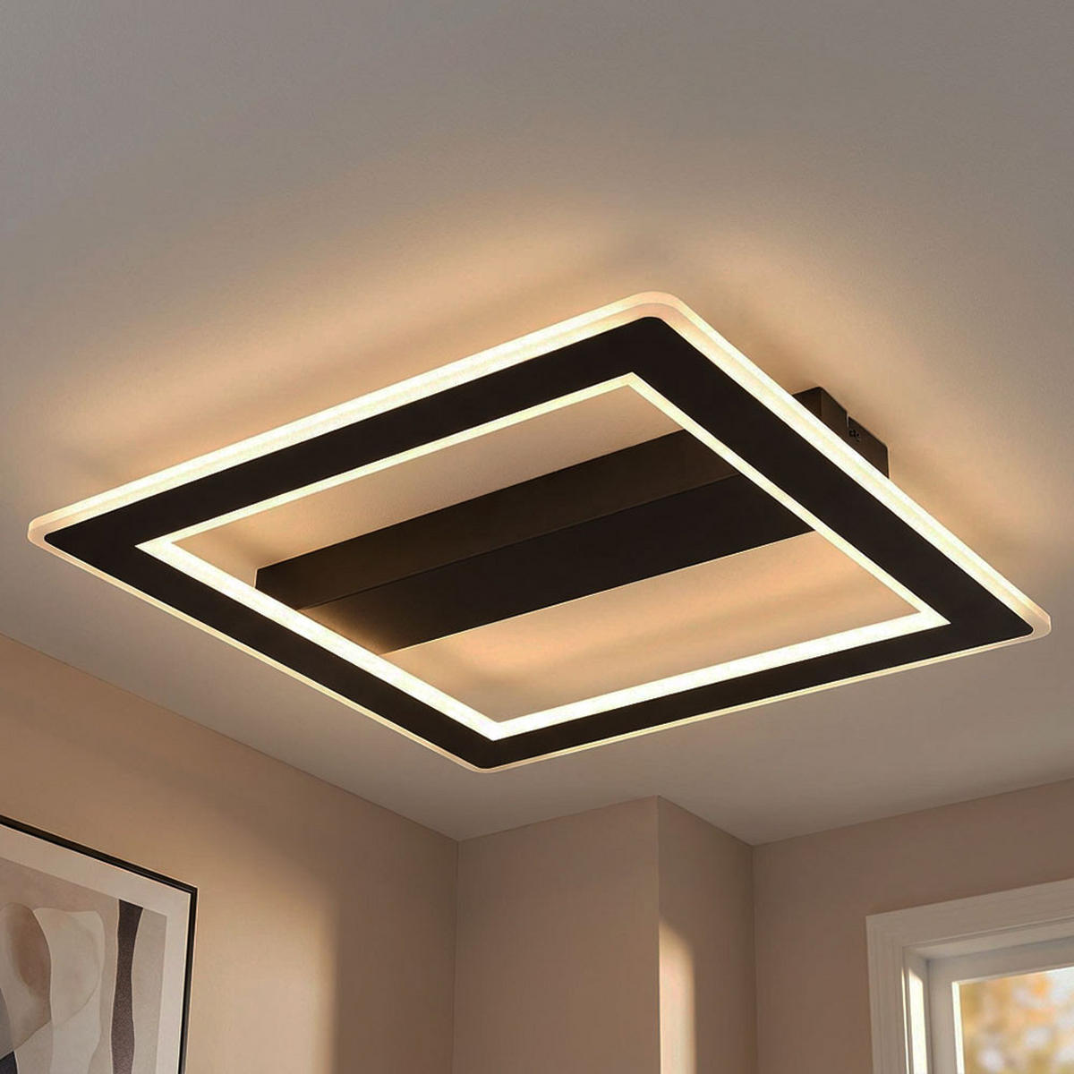 LED DECKENLEUCHTE Mattia Metall Schwarz - Schwarz, Metall (45/45/5cm) - Globo Lighting