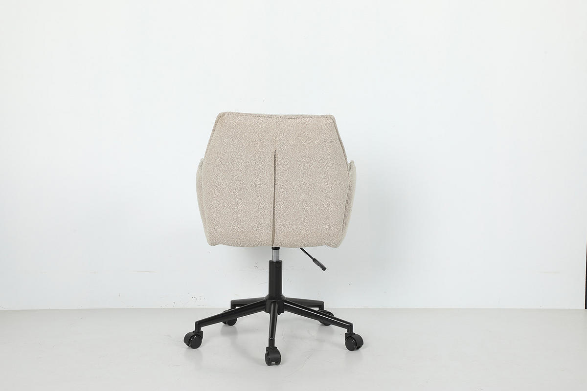 BÜRODREHSTUHL - Bouclé / Eisen - Beige/Schwarz, Textil/Metall (57/85/62cm) - home24