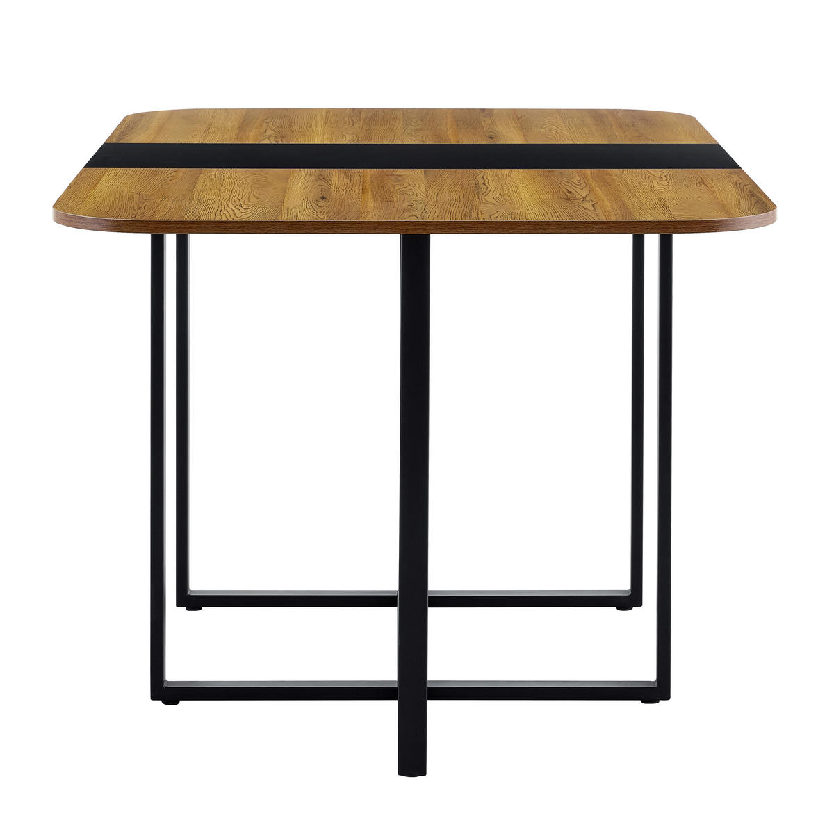 ESSTISCH Naturholzoptik Schwarz 153/100/79 cm - Schwarz, Holz (100/152.9/78.74cm) - PANGIVO