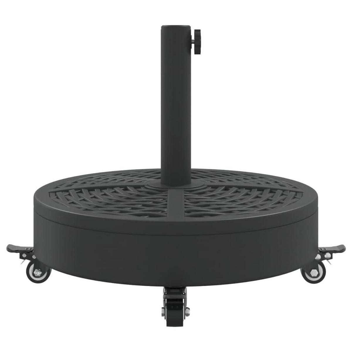 SONNENSCHIRMSTÄNDER Mit Rollen Für Ø38/48 Mm Mast 27 Kg Rund - Schwarz, Kunststoff (45/45cm) - vidaXL