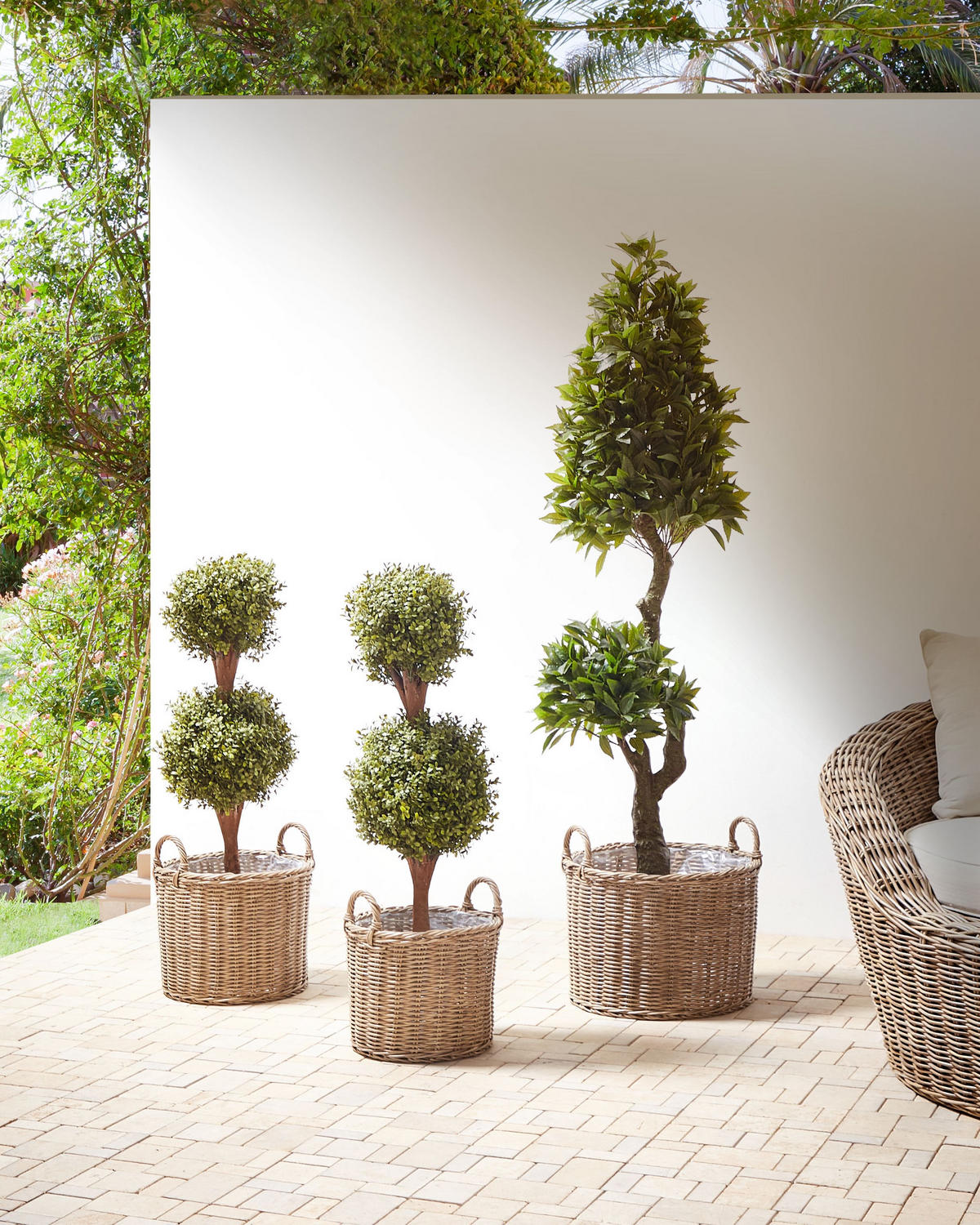 BLUMENKORB Braun Pendula - Braun, Kunststoff (29cm) - Beliani
