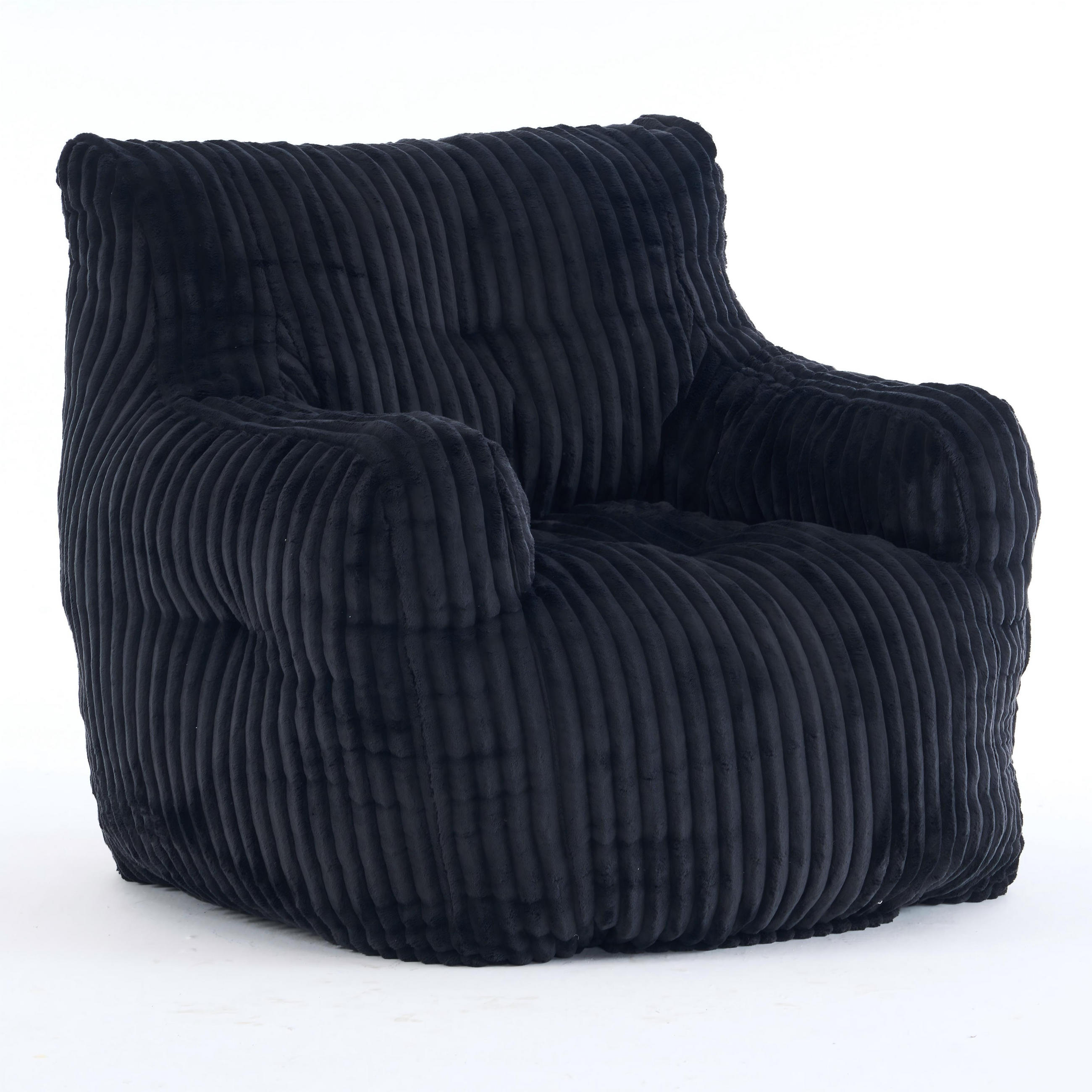 SITZSACK Cord Schwarz - Schwarz, Textil (100/70/94cm) - WISHDOR