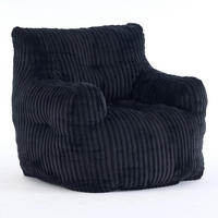 SITZSACK Cord Schwarz - Schwarz, Textil (100/70/94cm) - WISHDOR
