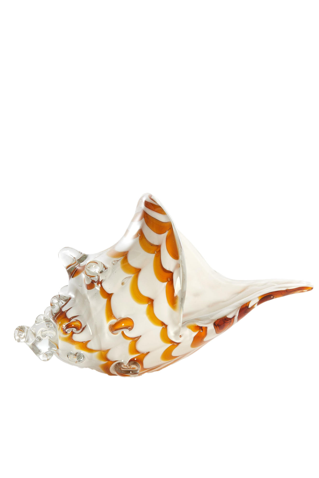 ORNAMENT Muschel Weiß 28/12/16 cm - Weiß, Glas (12/16/28cm) - Light & Living