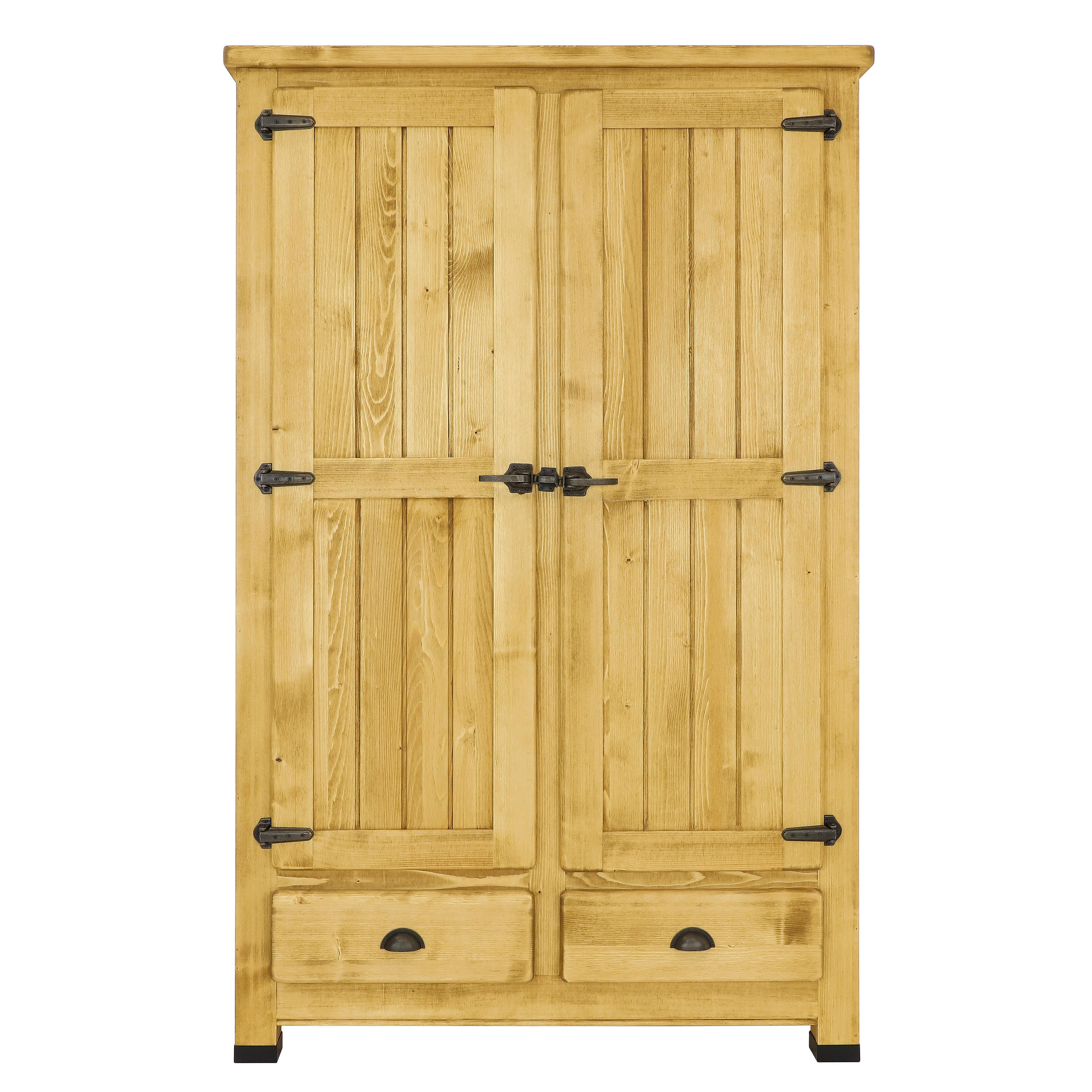 KLEIDERSCHRANK aus Massivholz VINTAGE - Honig, Holz (125/200/56cm) - Seart