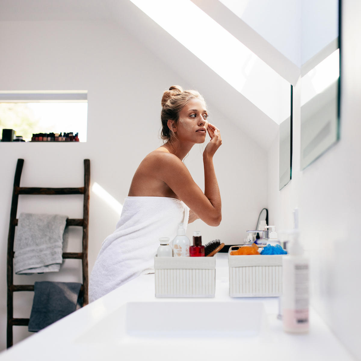 6XAUFBEWAHRUNGSKORB - Hellbraun, Holz/Textil (35/17/25cm) - Relaxdays