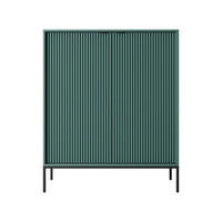 HIGHBOARD STELLARE 104/125/39 cm mit 2 Türen Hellgrün - Schwarz/Hellgrün, Holzwerkstoff (104/125/39cm) - MASSENO