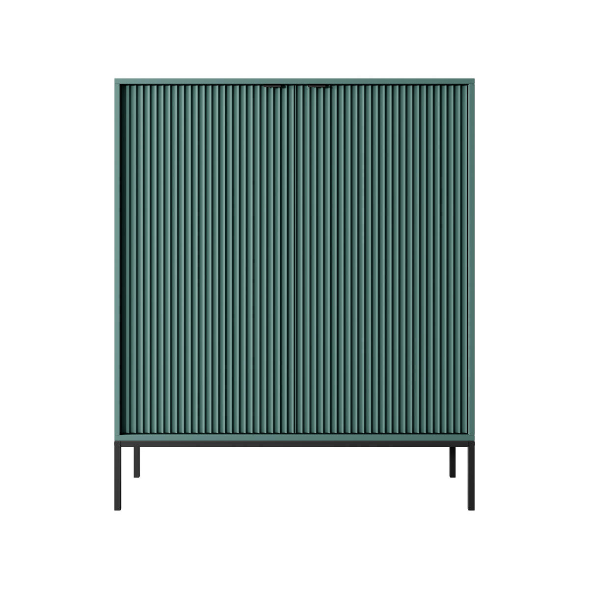 HIGHBOARD STELLARE 104/125/39 cm mit 2 Türen Hellgrün - Schwarz/Hellgrün, Holzwerkstoff (104/125/39cm) - MASSENO