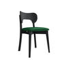 WOHNZIMMER STUHL KT64, Holzfarbe: Schwarz - Schwarz/Grün, Holz/Textil (48/80/51cm) - MIRJAN24