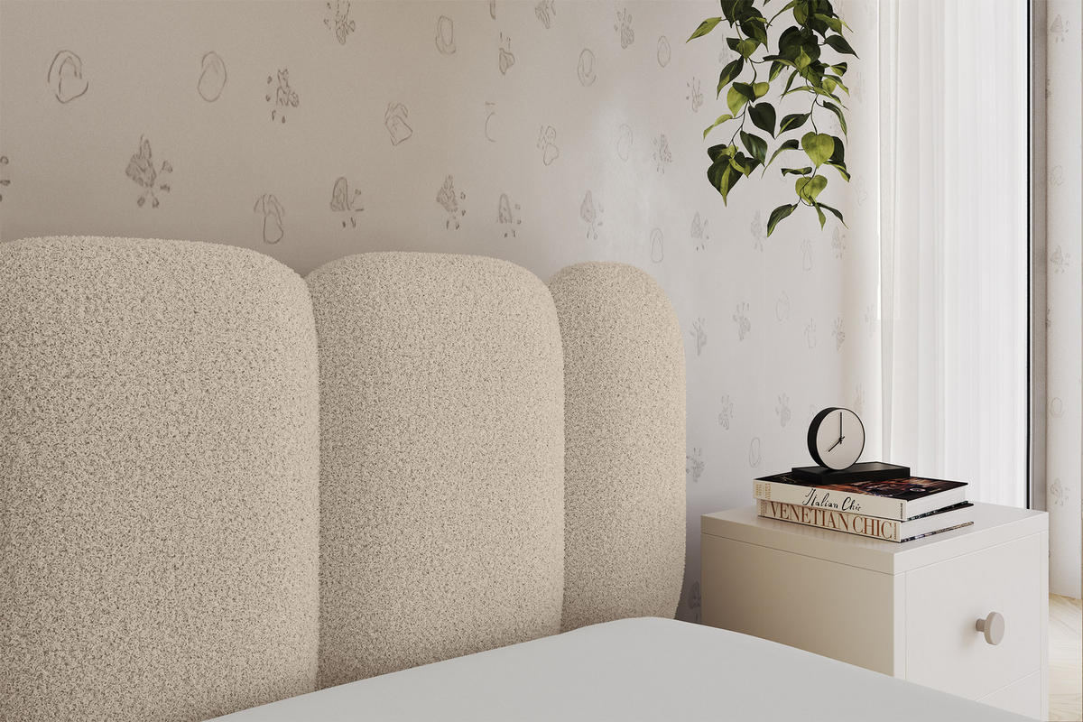EINZELLBETT Jugendbett mit Bettkasten und Matratze H3/H4, Links - AVRY 80x200 Dunkelbeige - Cappuccino, Holzwerkstoff/Textil (80/200cm) - ALTDECOR