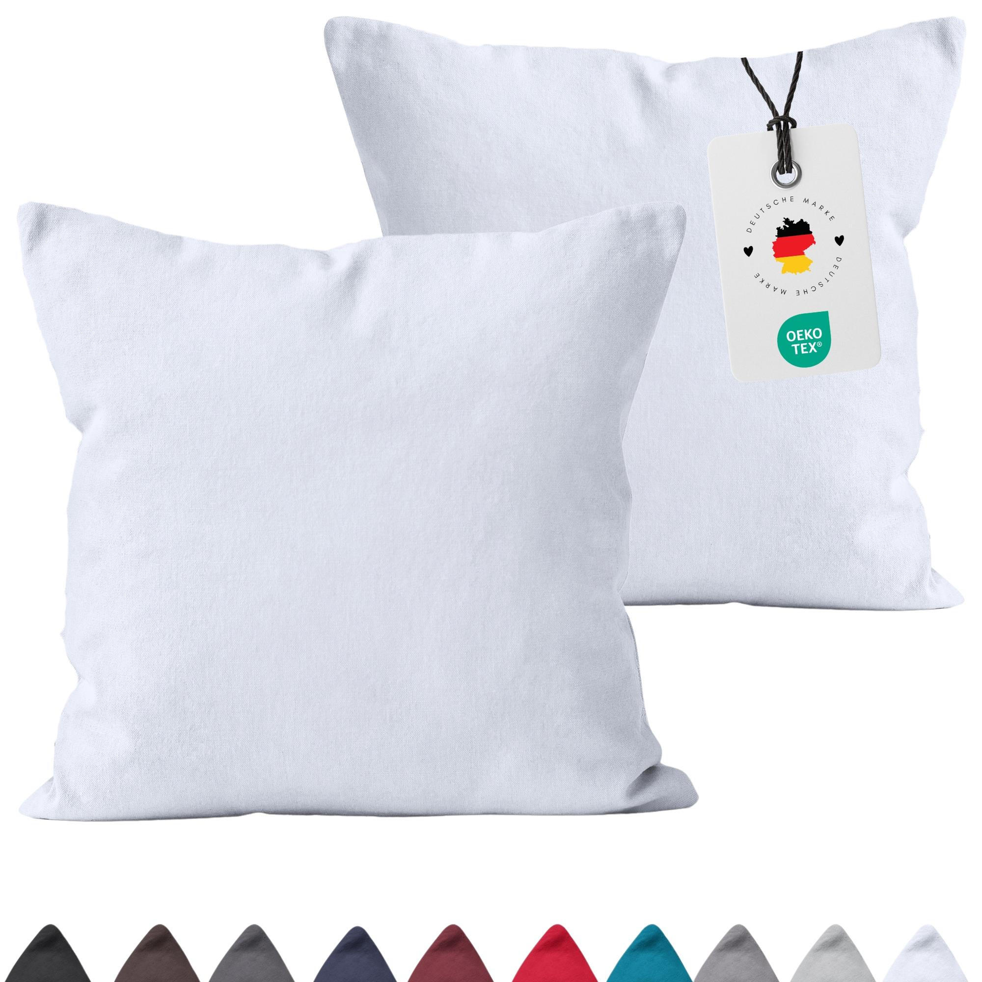 KISSENBEZUG 40x40 cm aus 100% Baumwolle, Kissenhülle Weiß Uni - Weiß, Textil (40/40cm) - Carpe Sonno