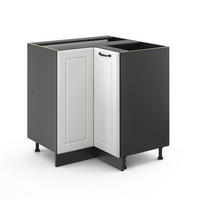 ECKUNTERSCHRANK R-Line Weiß Landhaus 75.6 cm ohne AP - Anthrazit/Weiß, Holzwerkstoff (75.6/81.6/46cm) - Vicco