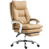BÜROSTUHL in Braun 65x76x121 cm mit ausziehbarer Fußstütze und neigbarer Rückenlehne - Braun, Leder (76/121/65cm) - IVMEU
