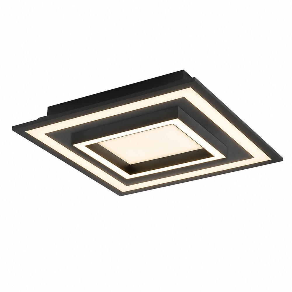 DECKENLEUCHTE LED Stahl, Schwarz, schwenkbar - Schwarz, Metall (45/45/7cm)