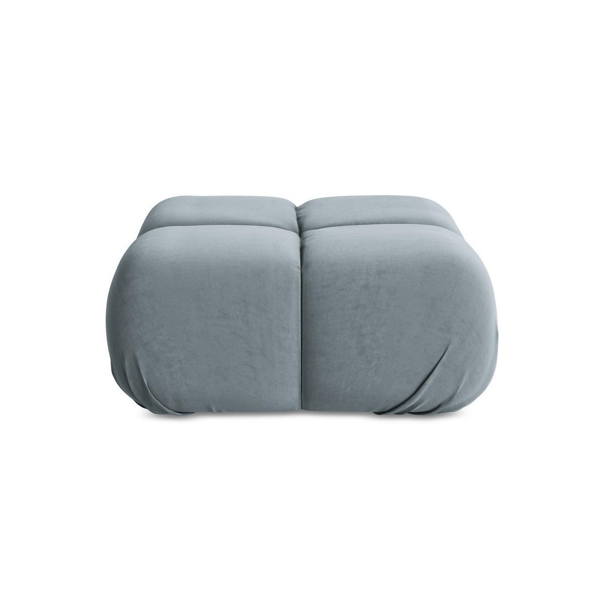 POUF Samt Stoff Blau - Blau/Schwarz, Kunststoff/Textil (95/41/95cm) - LaMiaSofa