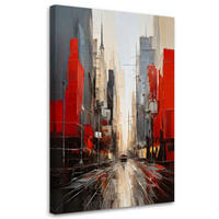 LEINWANDBILD Abstraktion 40x60cm - Rot, Textil (40/60cm) - Feeby