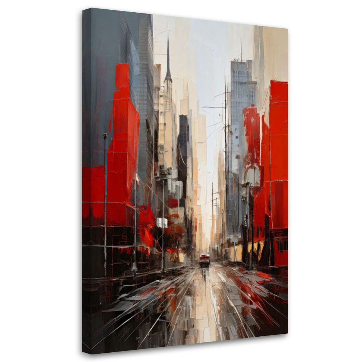 LEINWANDBILD Abstraktion 40x60cm - Rot, Textil (40/60cm) - Feeby