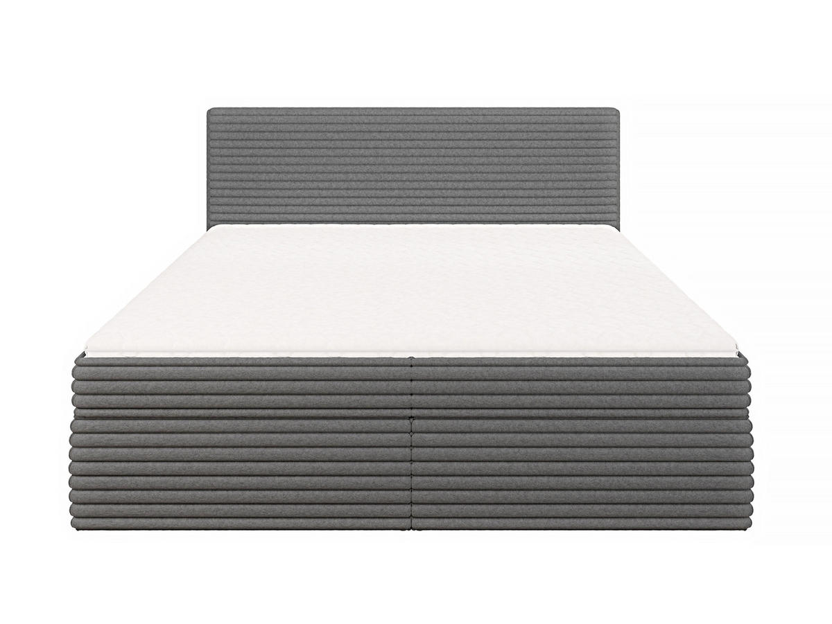 BOXBETT Roma 180/200 cm Dunkelgrau Plüschcord - Dunkelgrau/Schwarz, Holz/Kunststoff (180/200cm) - S-Style Möbel