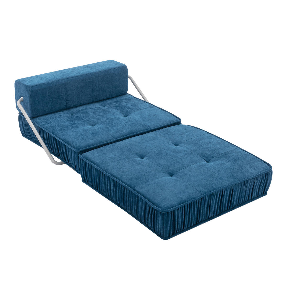 SCHLAFSESSEL DE-34989 2-in-1 mit Bettfunktion Blau - Blau, Metall (92/64/92cm) - ComfortXL