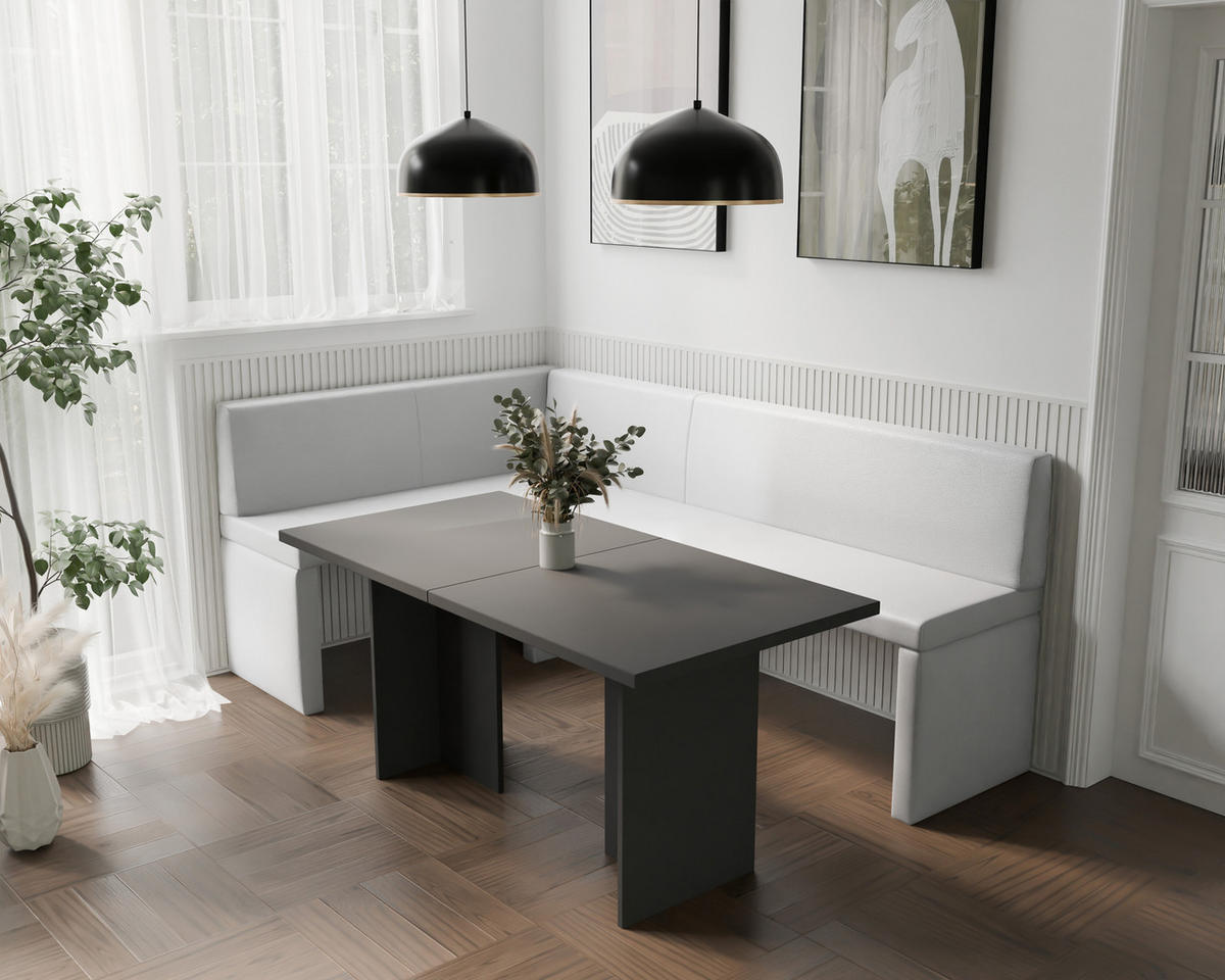 ECKBANK links OWEN Kunstleder, 128/168 cm Weiß - Weiß, Holz/Kunststoff (128/168cm) - Idohome