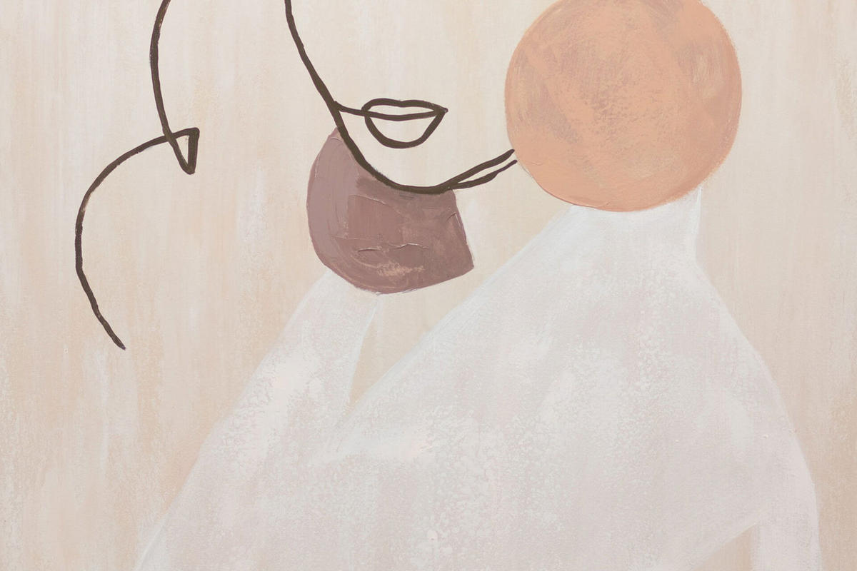ACRYLBILD HANDGEMALT 60/90 cm - Beige/Braun, Holz/Textil (60/90cm) - KUNSTLOFT