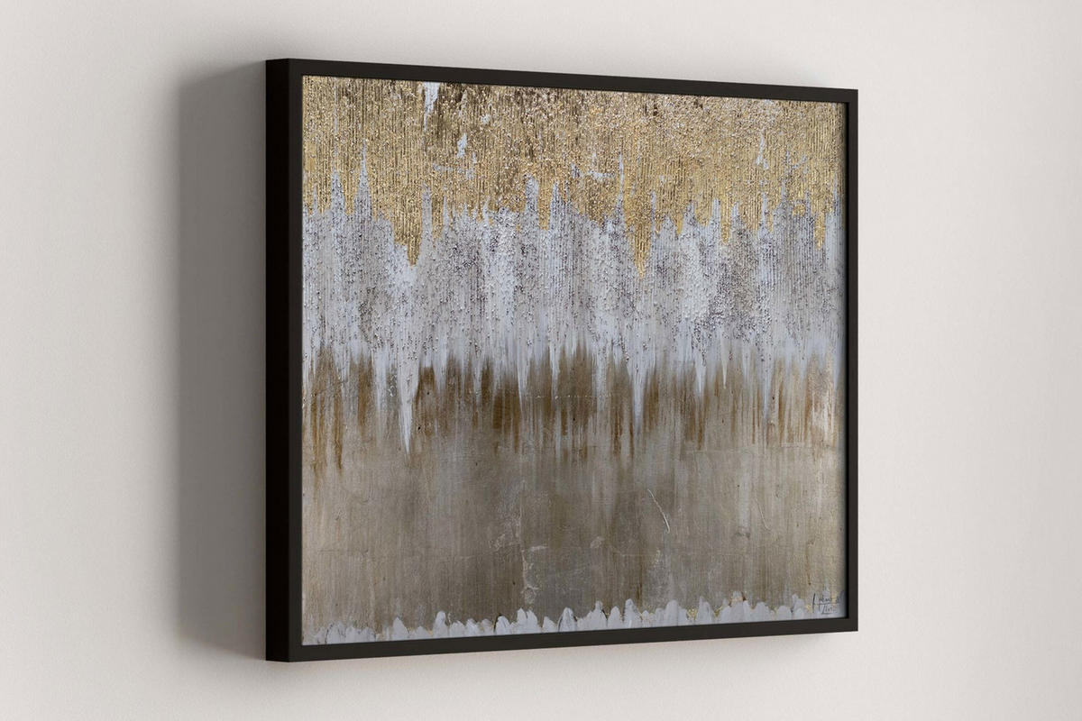 ACRYLBILD HANDGEMALT 100/75 cm - Goldfarben, Holz/Textil (2.32/75cm) - KUNSTLOFT