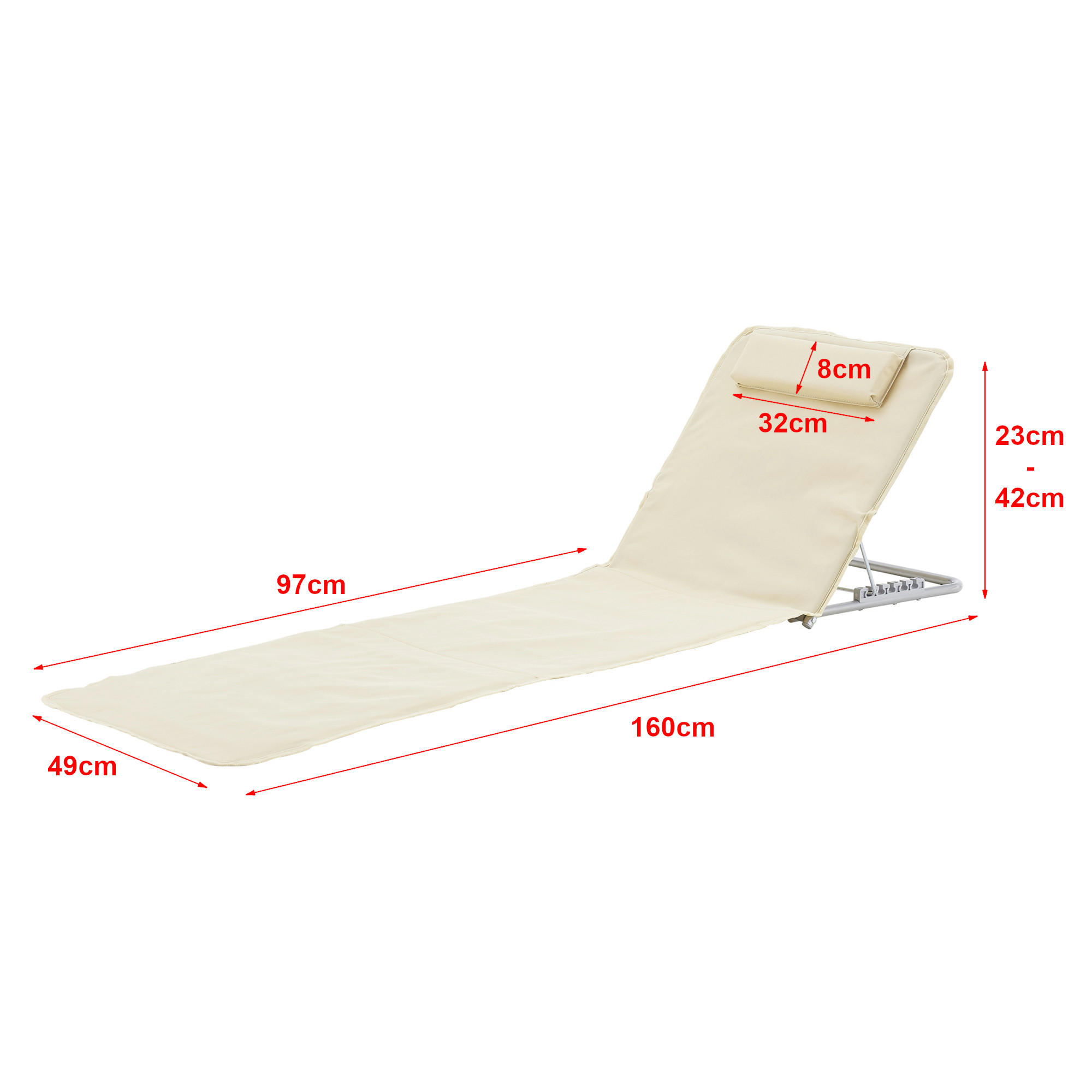 STRANDMATTEN-SET 2 TLG. Cellorigo - Beige, Textil/Metall (160/42/49cm) - [en.casa]
