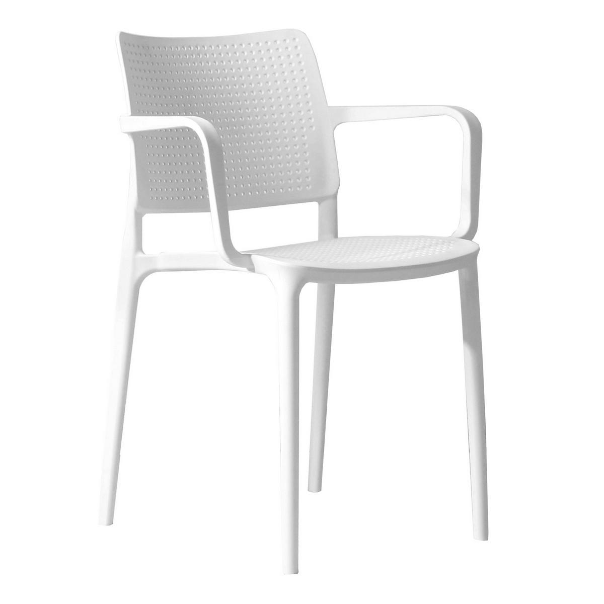 GARTENSTÜHLE 4-tlg., Weiß - Weiß, Textil (42/80/55cm) - Oviala