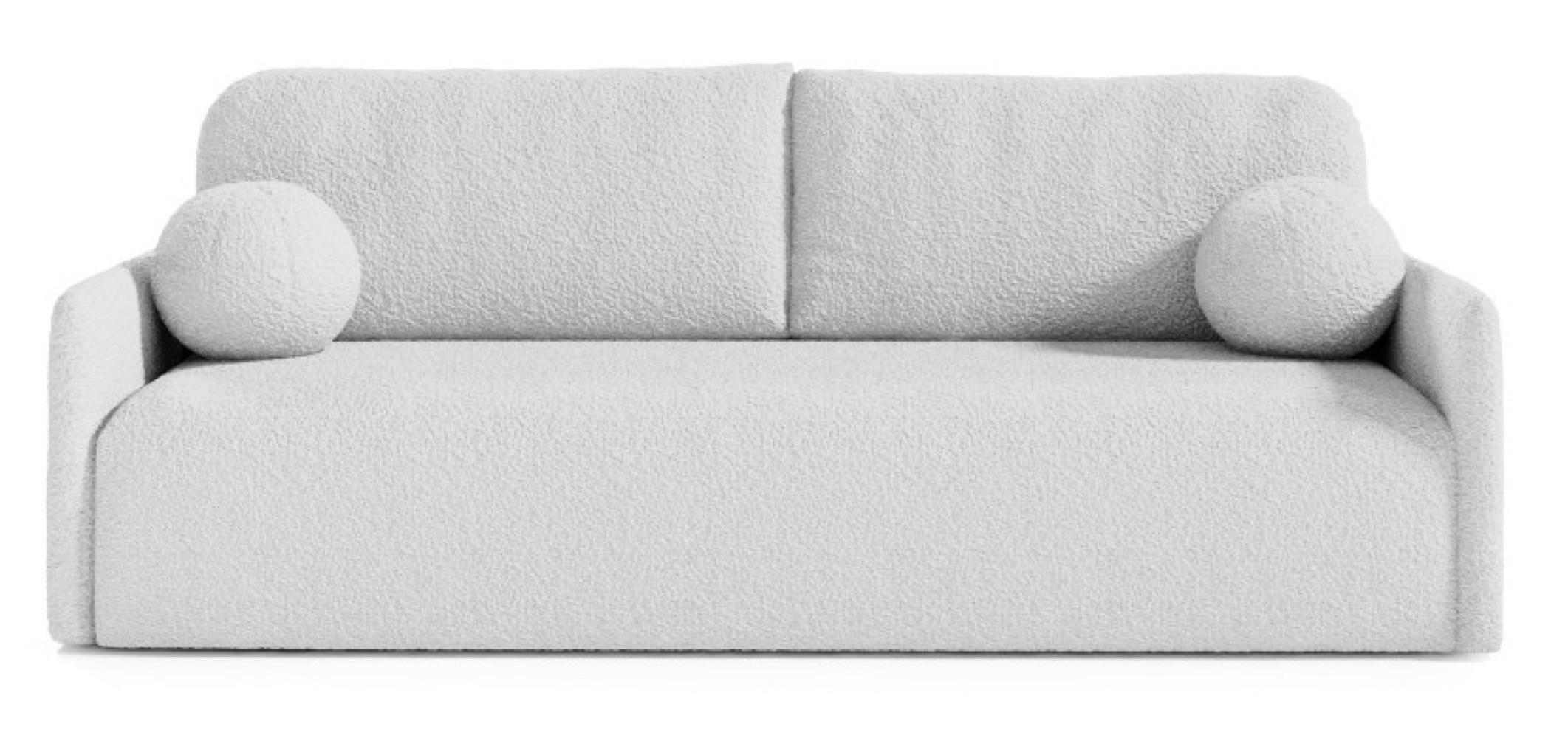 SOFA Ecru GLOV In Bouclé Stoff Drei-Sitzer - Weiß, Textil (206/95/87cm) - Sepro Meble