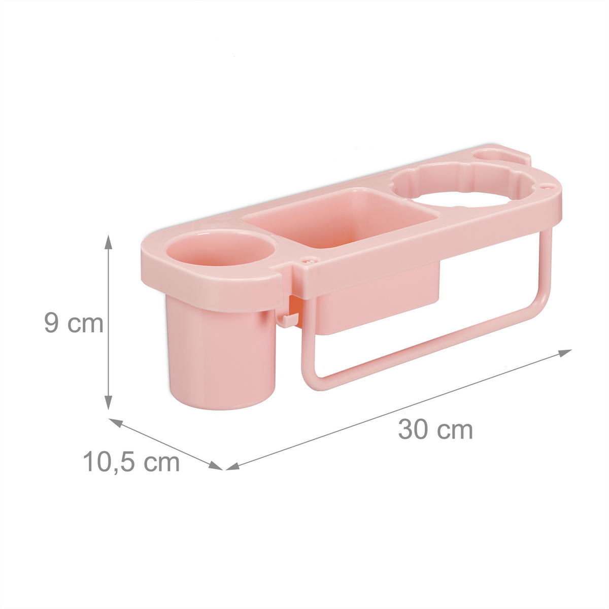 FÖHN-HALTERUNG - Rosa, Kunststoff (30/9/10.5cm) - Relaxdays