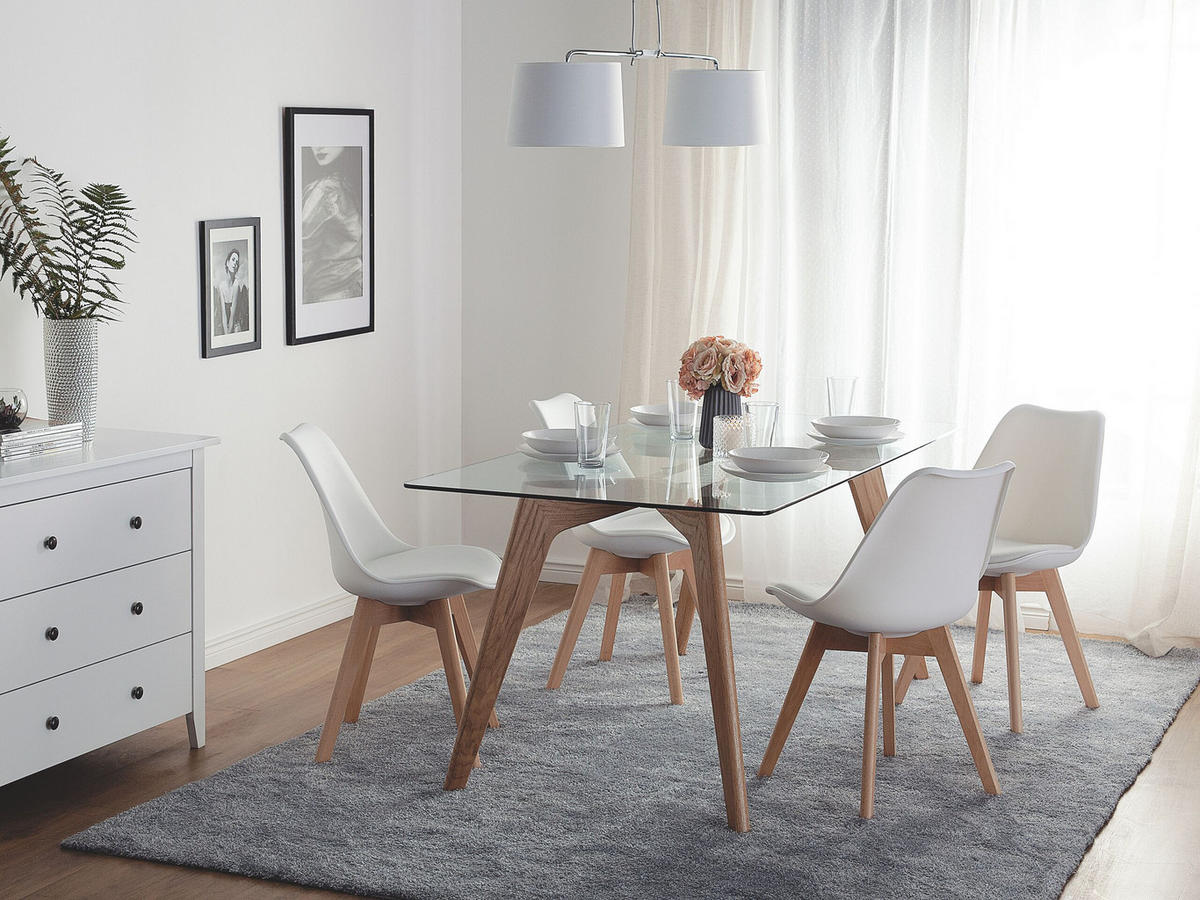 ARBEITSHOCKER 2er-Set Kunststoff Weiß Dakota II - Weiß, Holz/Kunststoff (47/84/43cm) - Beliani