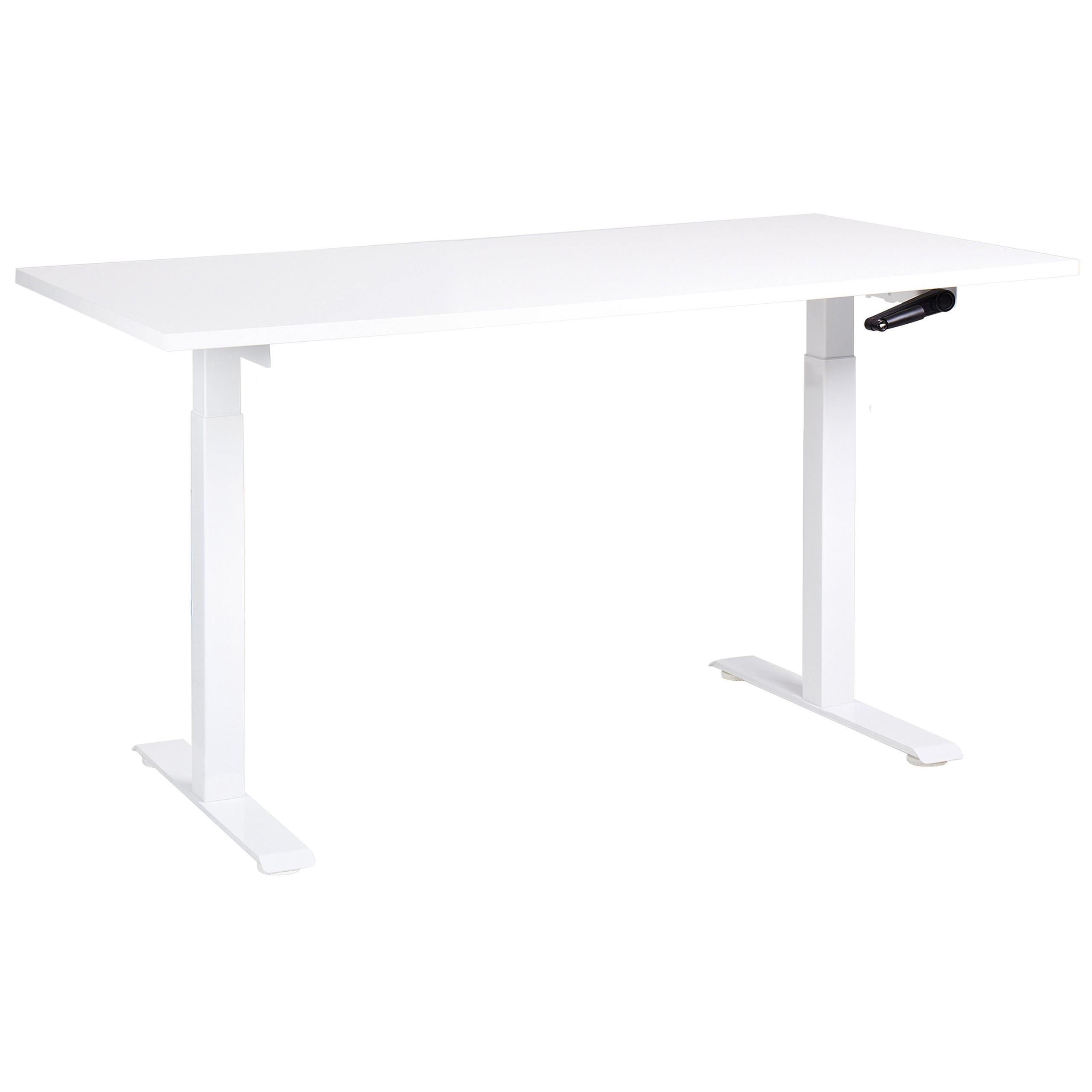 SCHREIBTISCH weiß 160/72 cm manuell höhenverstellbar Destin III - Weiß, Holz (72/160/74cm) - Beliani