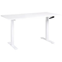 SCHREIBTISCH weiß 160/72 cm manuell höhenverstellbar Destin III - Weiß, Holz (72/160/74cm) - Beliani