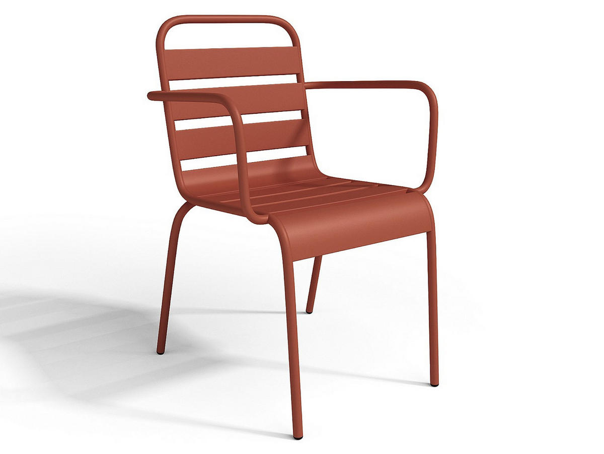 GARTENESSGRUPPE im Set - 4 -Sitzer - Stahl - terracotta - MIRMANDE - Braun, Metall - Vente-Unique