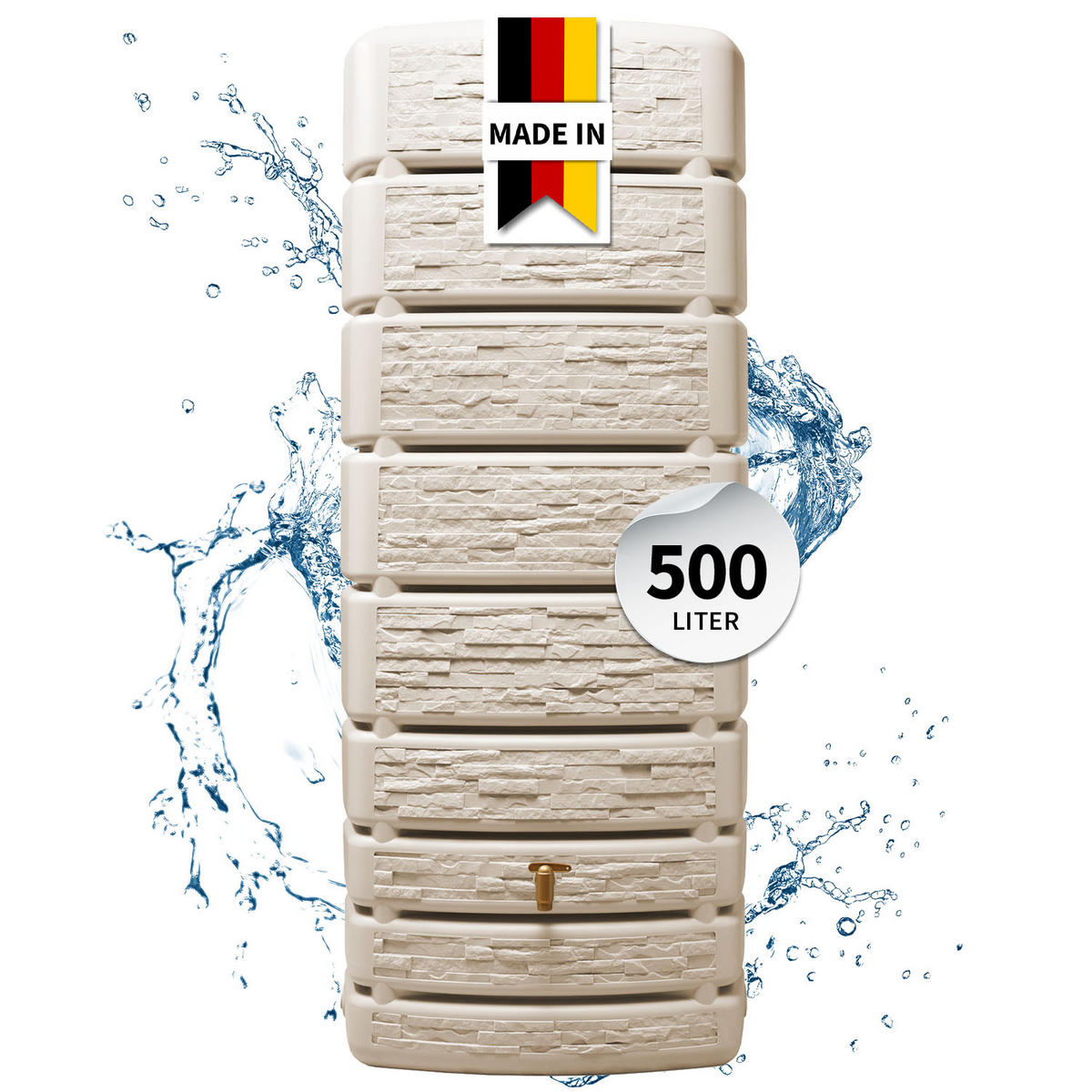 WANDTANK 500 L, sandbeige - Beige, Kunststoff (75/184/51cm) - 4rain