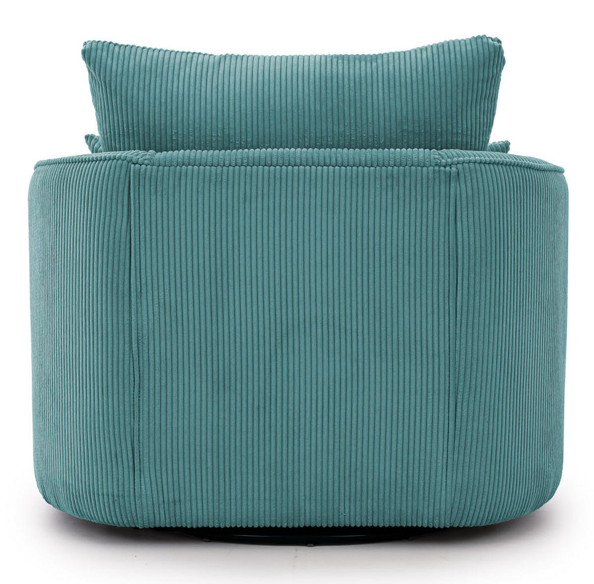 DREHSESSEL Ted aus Türkis Cord-Stoff - Türkis/Schwarz, Holz/Textil (107/94/100cm) - S-Style Möbel