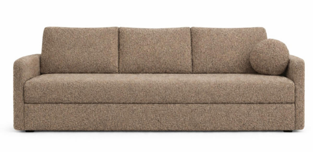 SOFA Dunkelbeige SISI Mit Schlaffunktion - Beige/Braun, Textil (207/90/87cm) - Sepro Meble