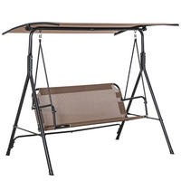 HOLLYWOODSCHAUKEL, Metall, Texteline, Braun - Braun, Metall (110/155/172cm) - Outsunny